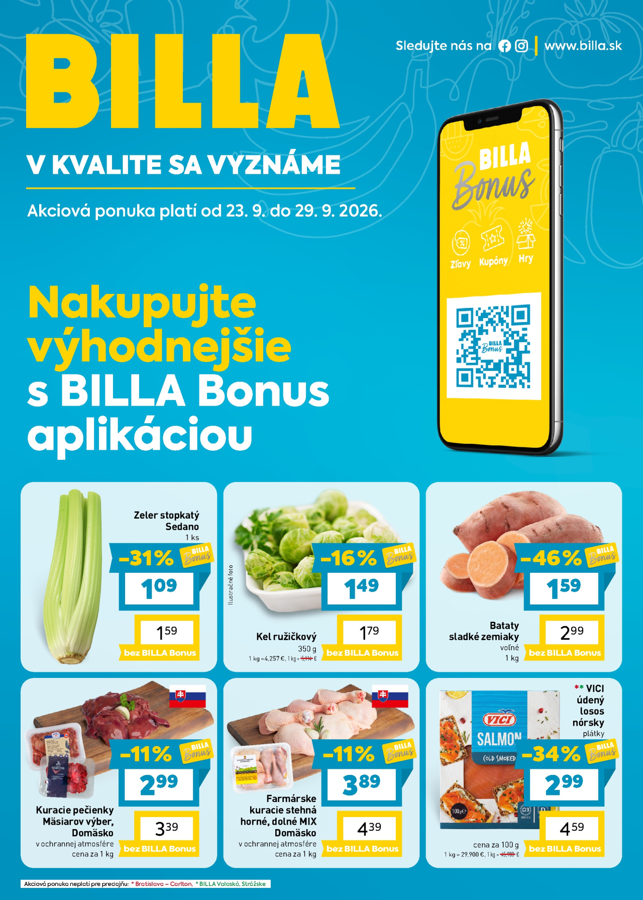 Billa Bonus leták