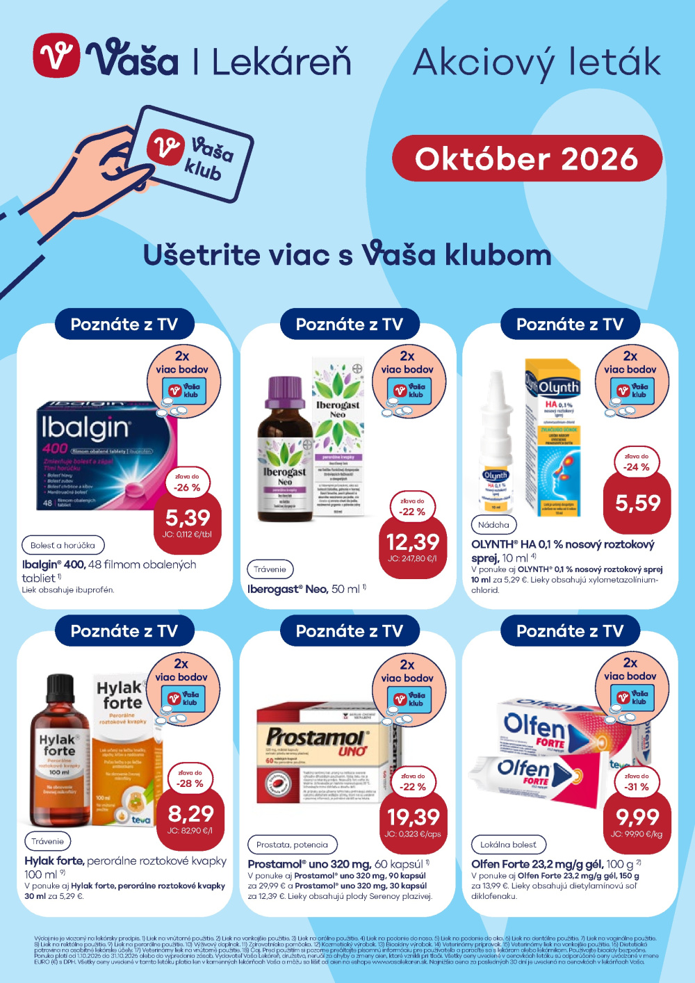 Leták Vaša Lekáreň akciový leták, Slovensko - strana 1