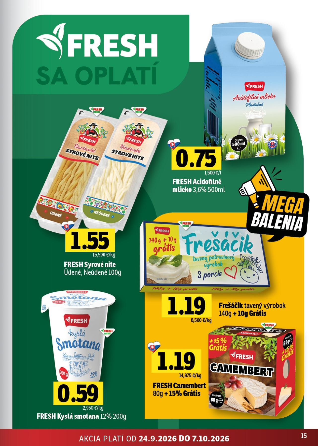 Fresh leták - Stredné a západné Slovensko