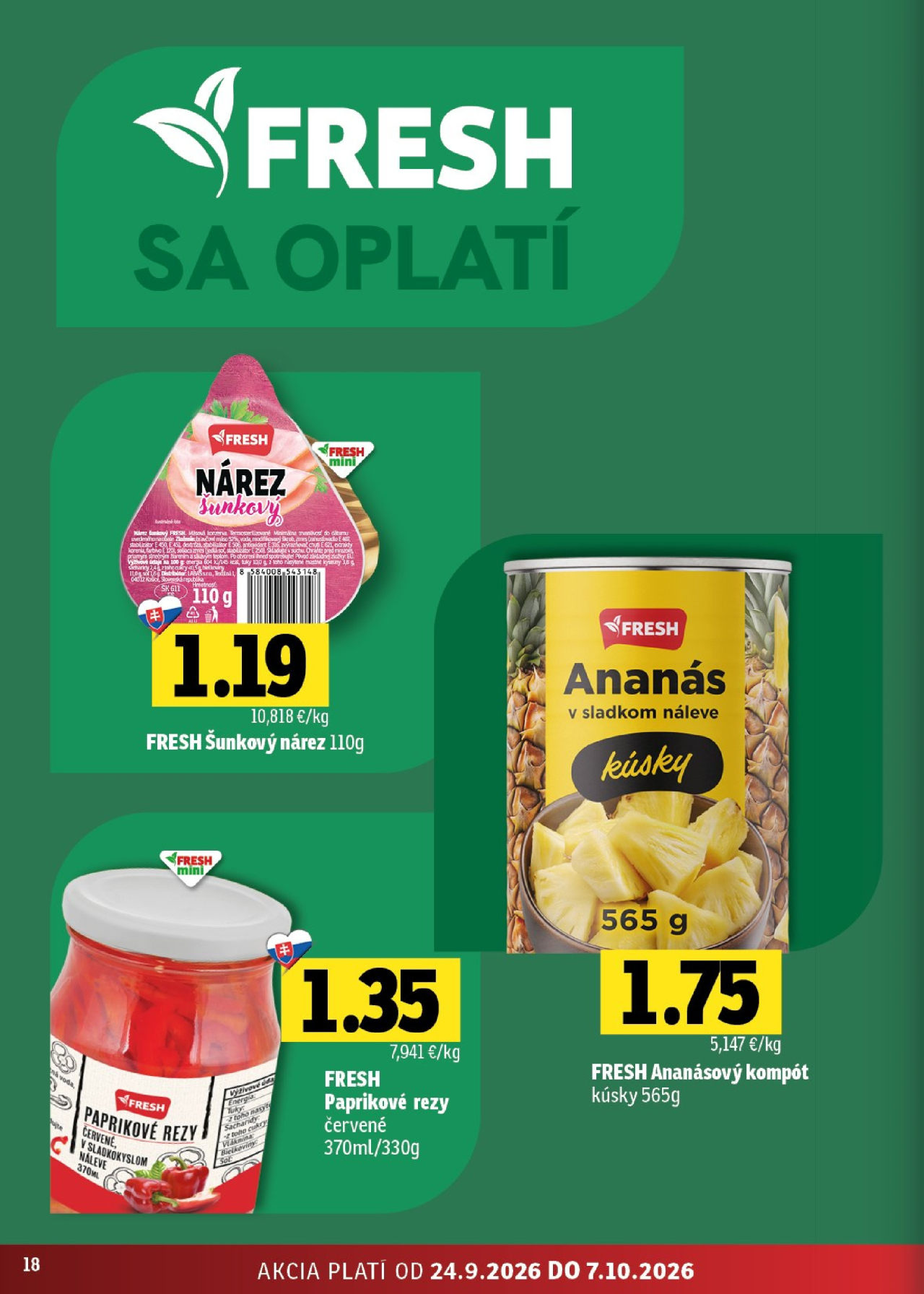 Fresh leták - Stredné a západné Slovensko