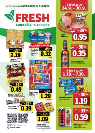 Fresh leták - Stredné a západné Slovensko