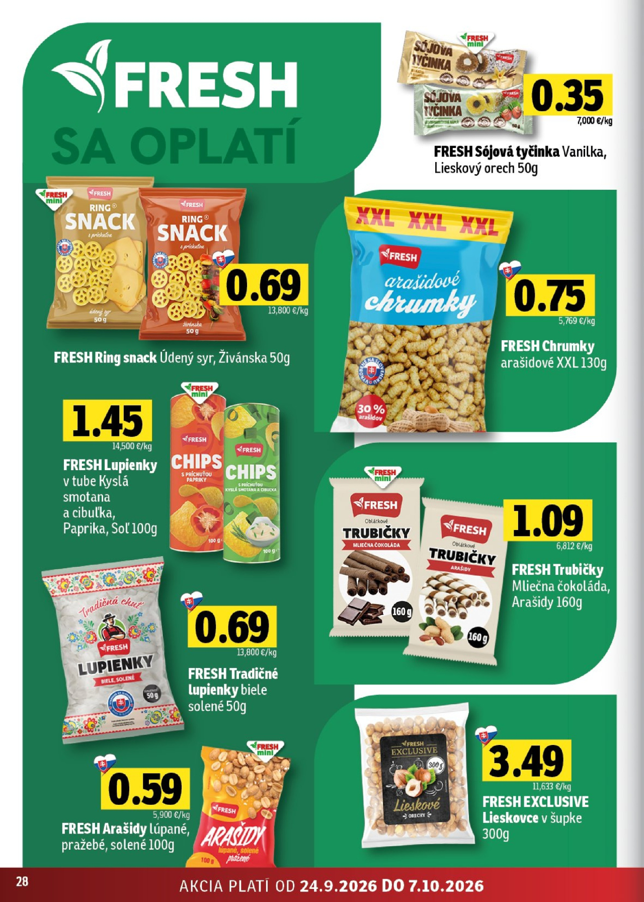 Fresh leták - Stredné a západné Slovensko