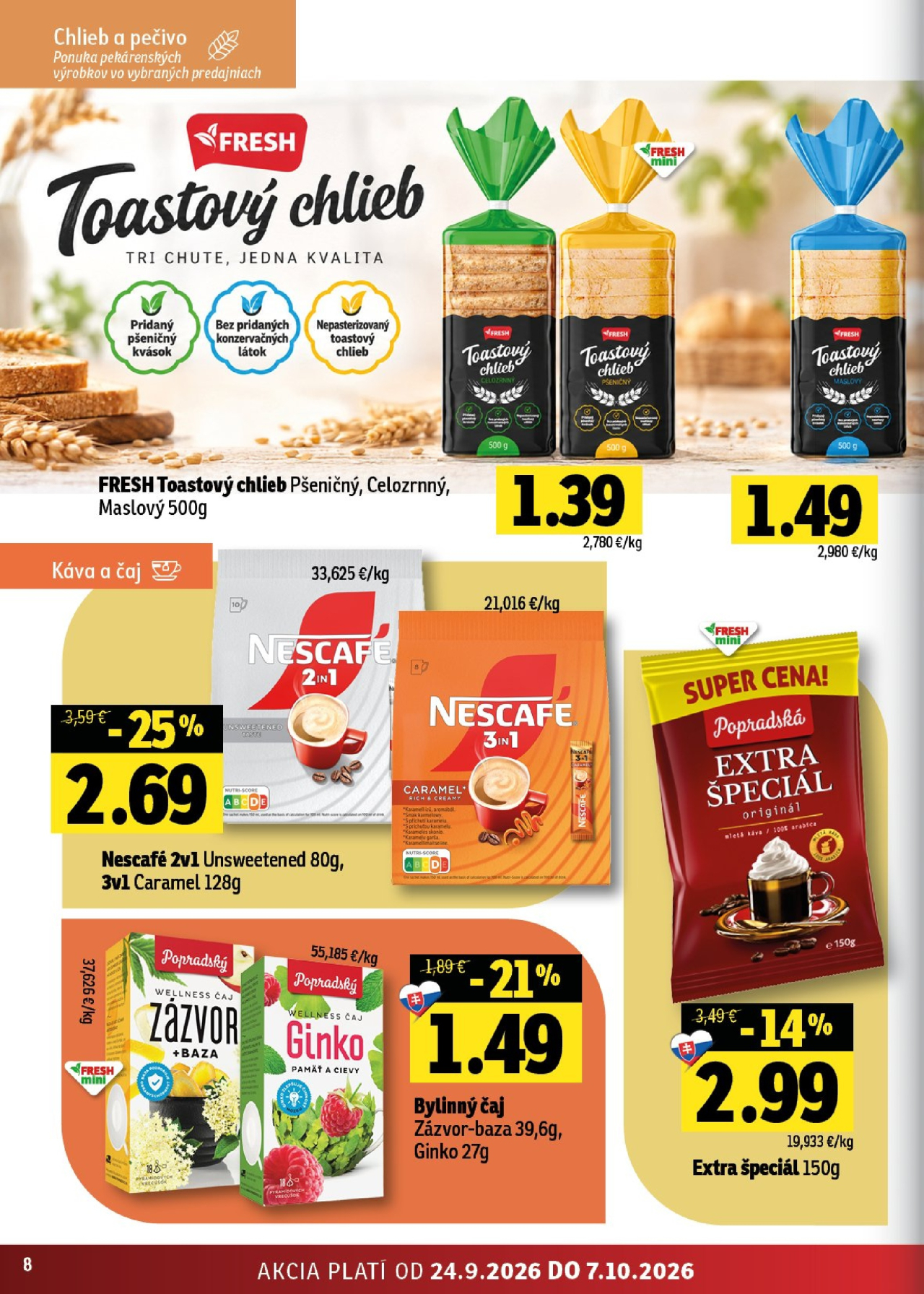 Fresh leták - Stredné a západné Slovensko