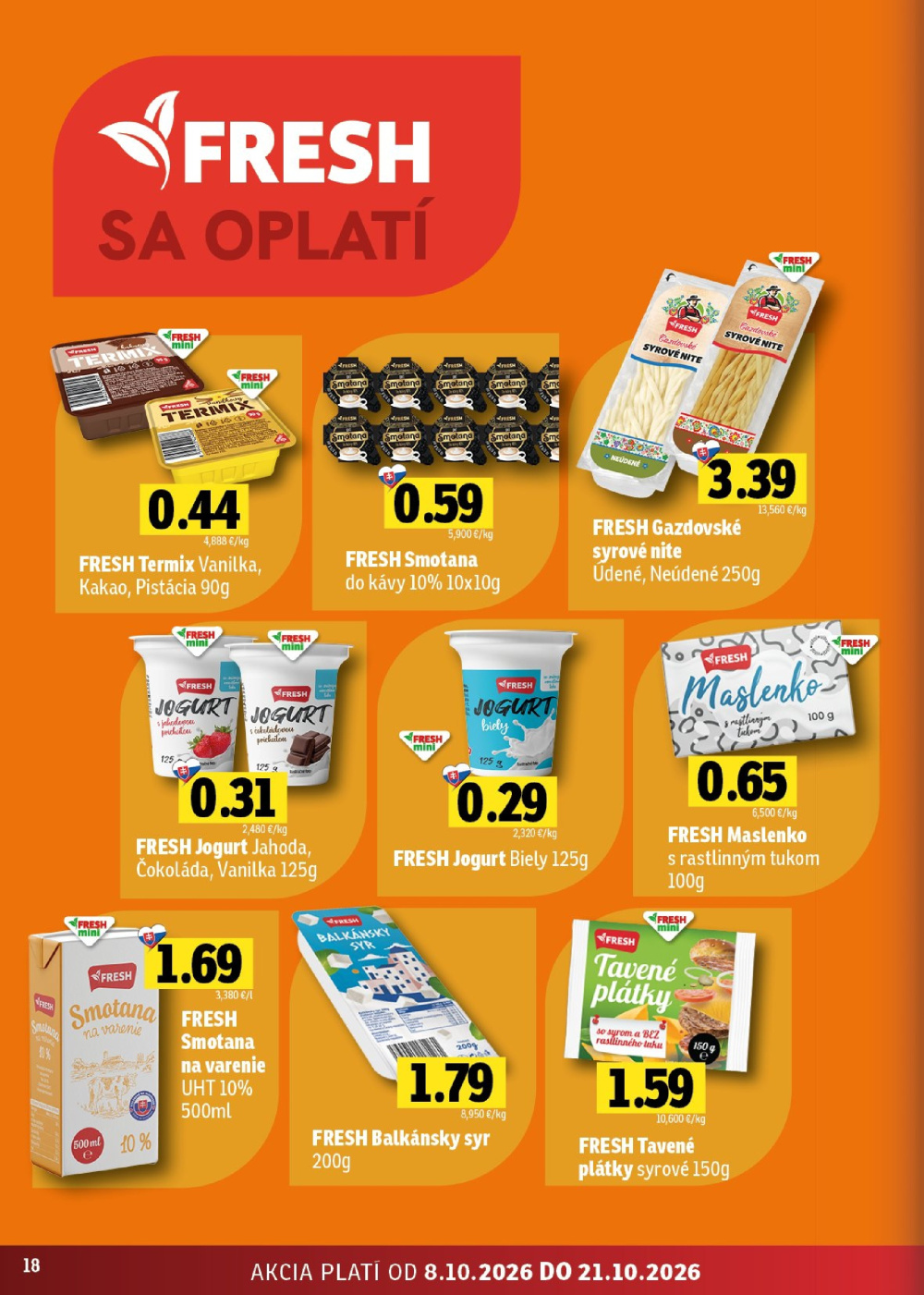 Leták Fresh leták - Východné Slovensko, Slovensko - strana 18