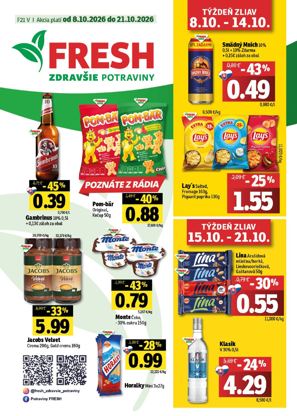 Leták Fresh leták - Východné Slovensko, Slovensko - strana 1