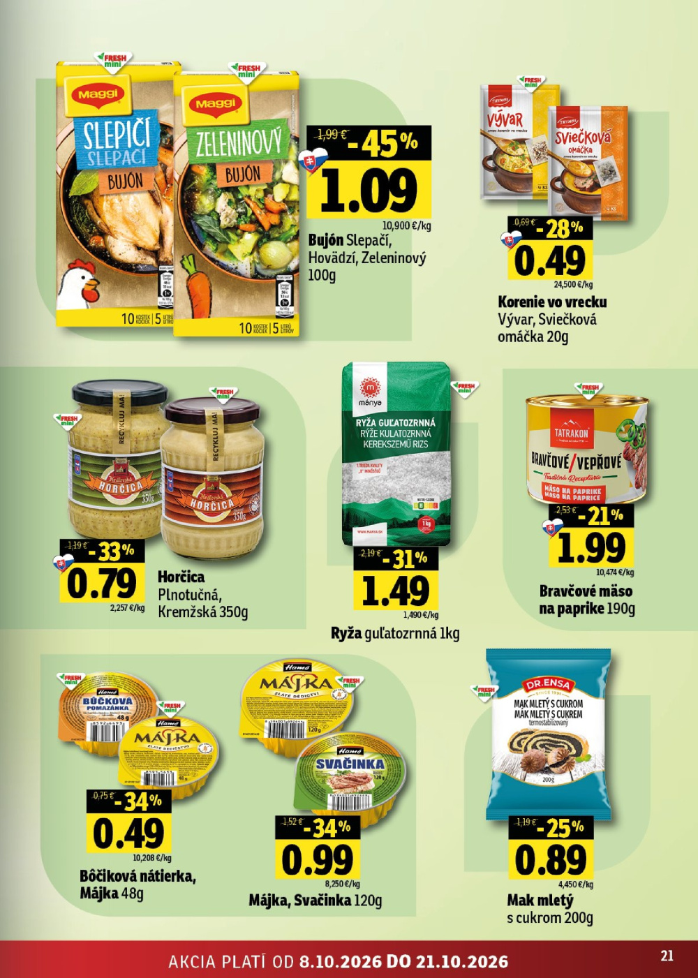 Leták Fresh leták - Východné Slovensko, Slovensko - strana 21
