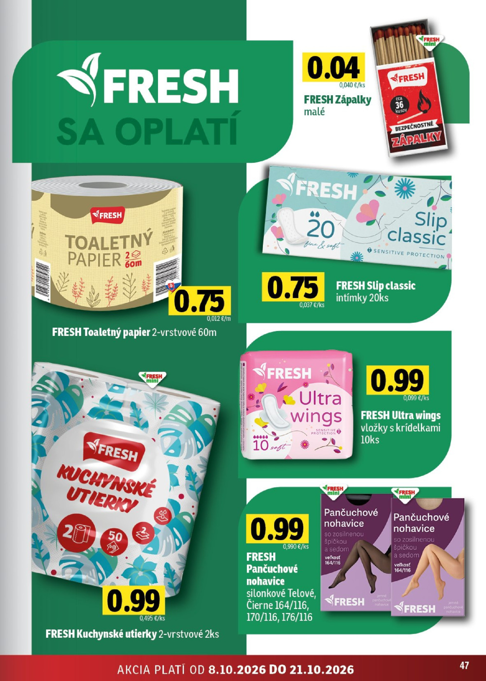 Leták Fresh leták - Východné Slovensko, Slovensko - strana 47