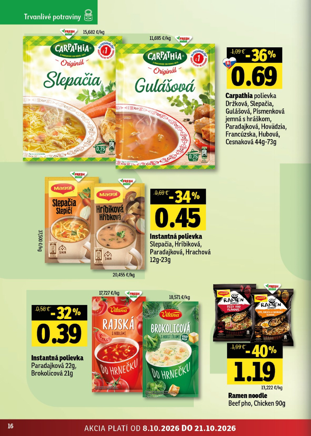Leták Fresh leták - Stredné a západné Slovensko, Slovensko - strana 16