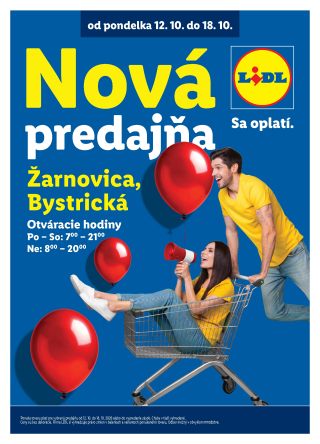 Lidl leták - Nová predajňa - Žarnovica, Bystrická