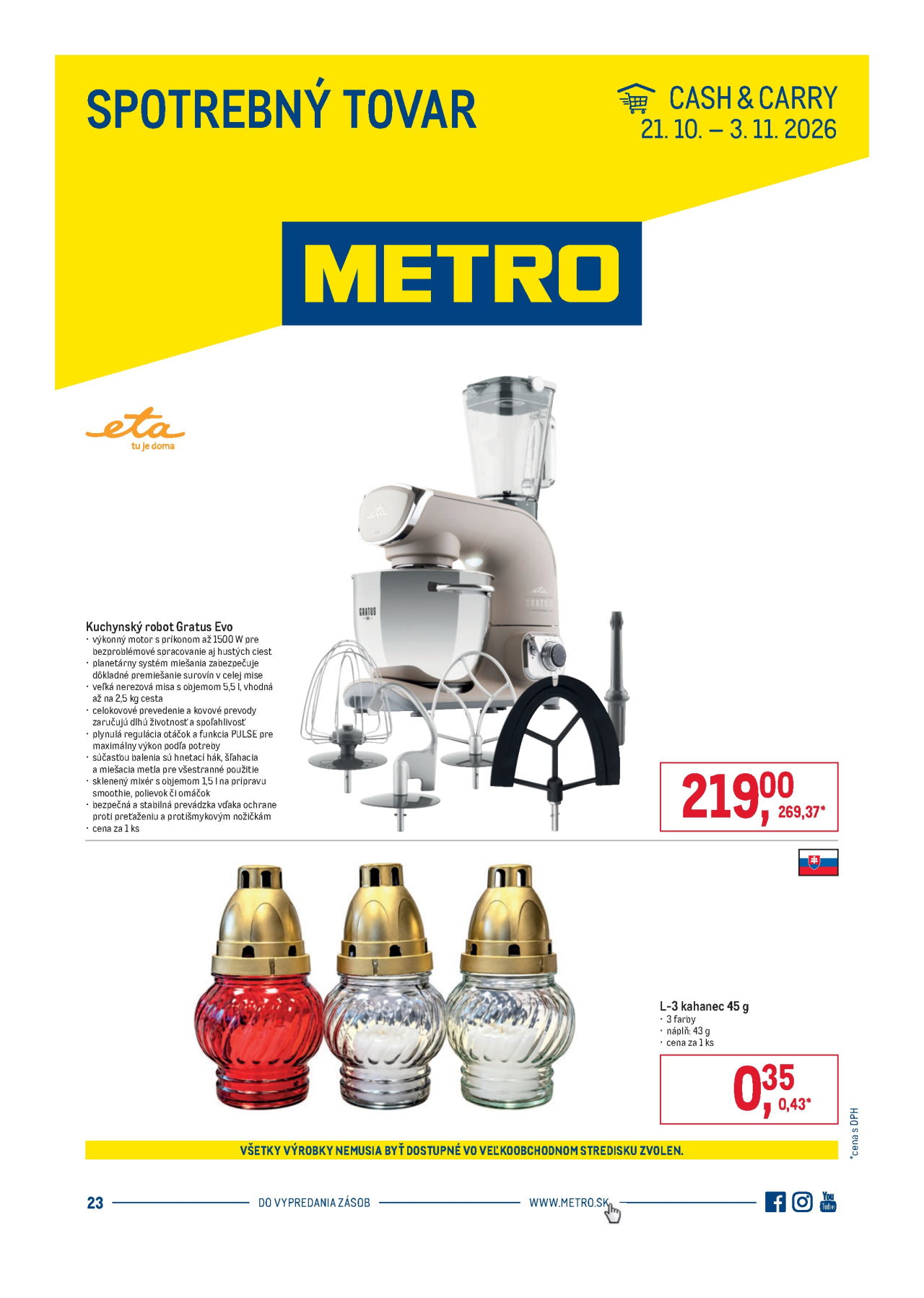 Metro leták - Spotrebný tovar