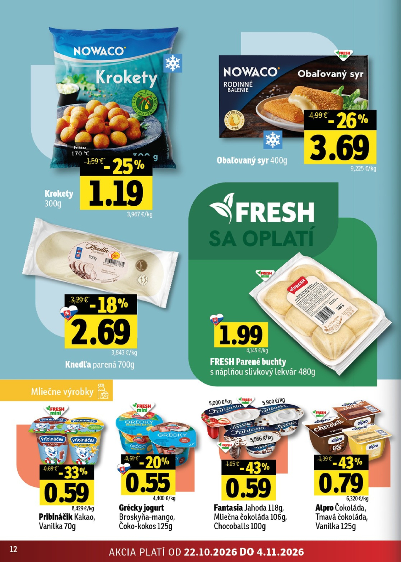 Fresh leták - Stredné a západné Slovensko