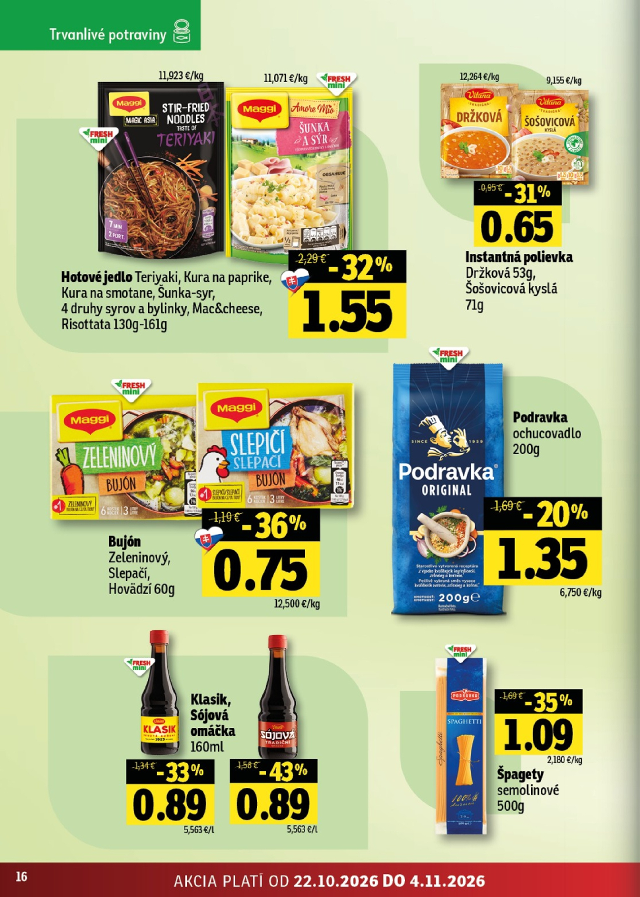 Fresh leták - Stredné a západné Slovensko