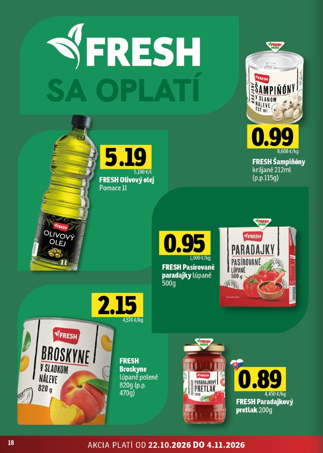Fresh leták - Stredné a západné Slovensko
