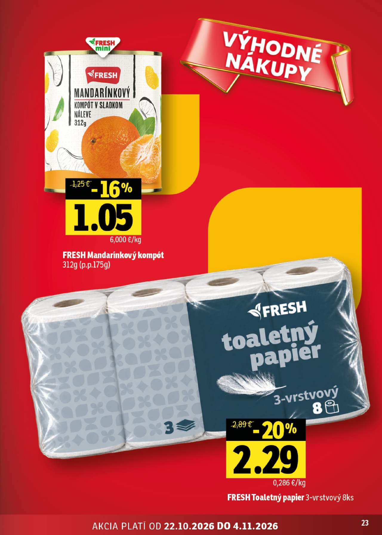Fresh leták - Stredné a západné Slovensko