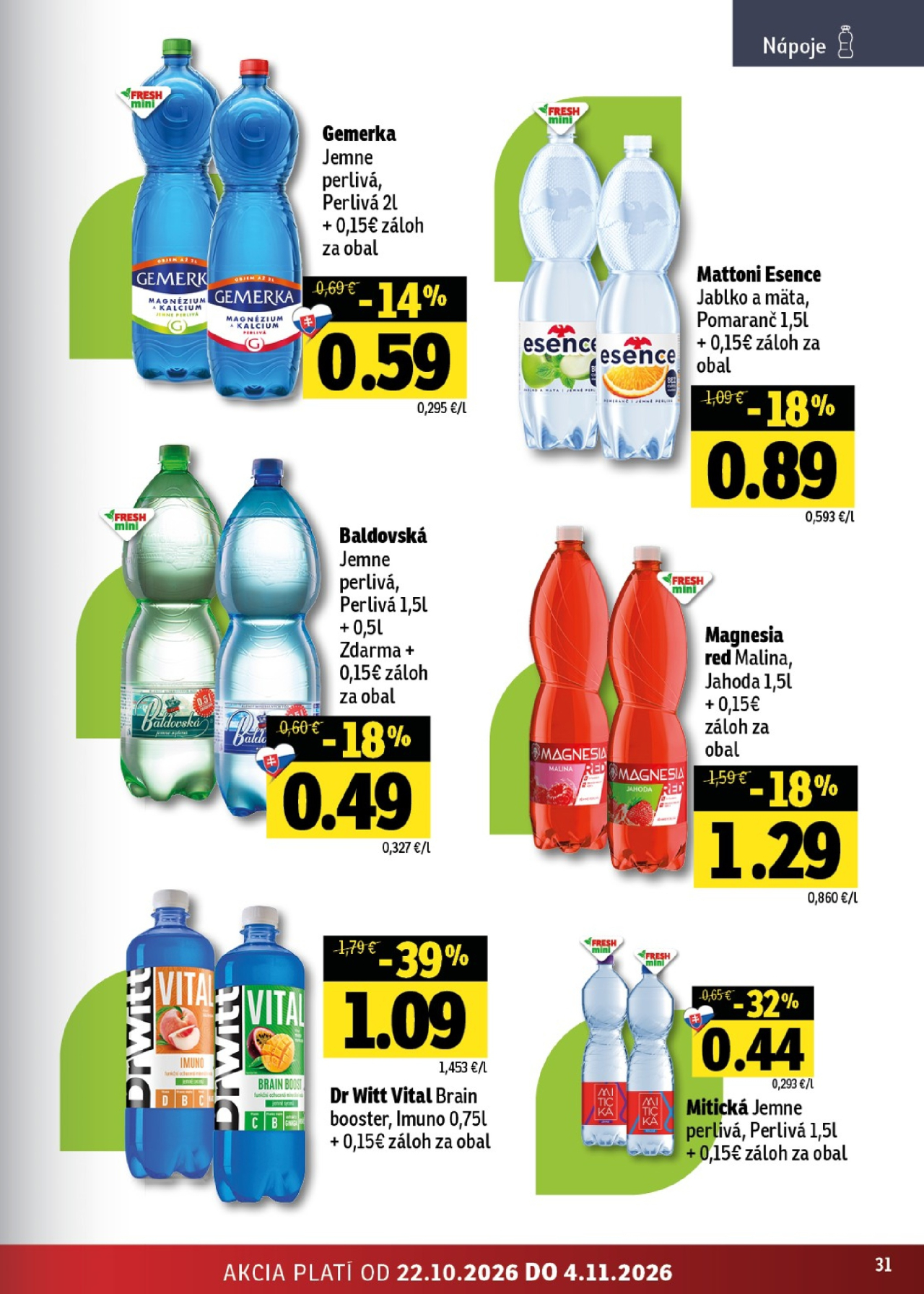 Fresh leták - Stredné a západné Slovensko