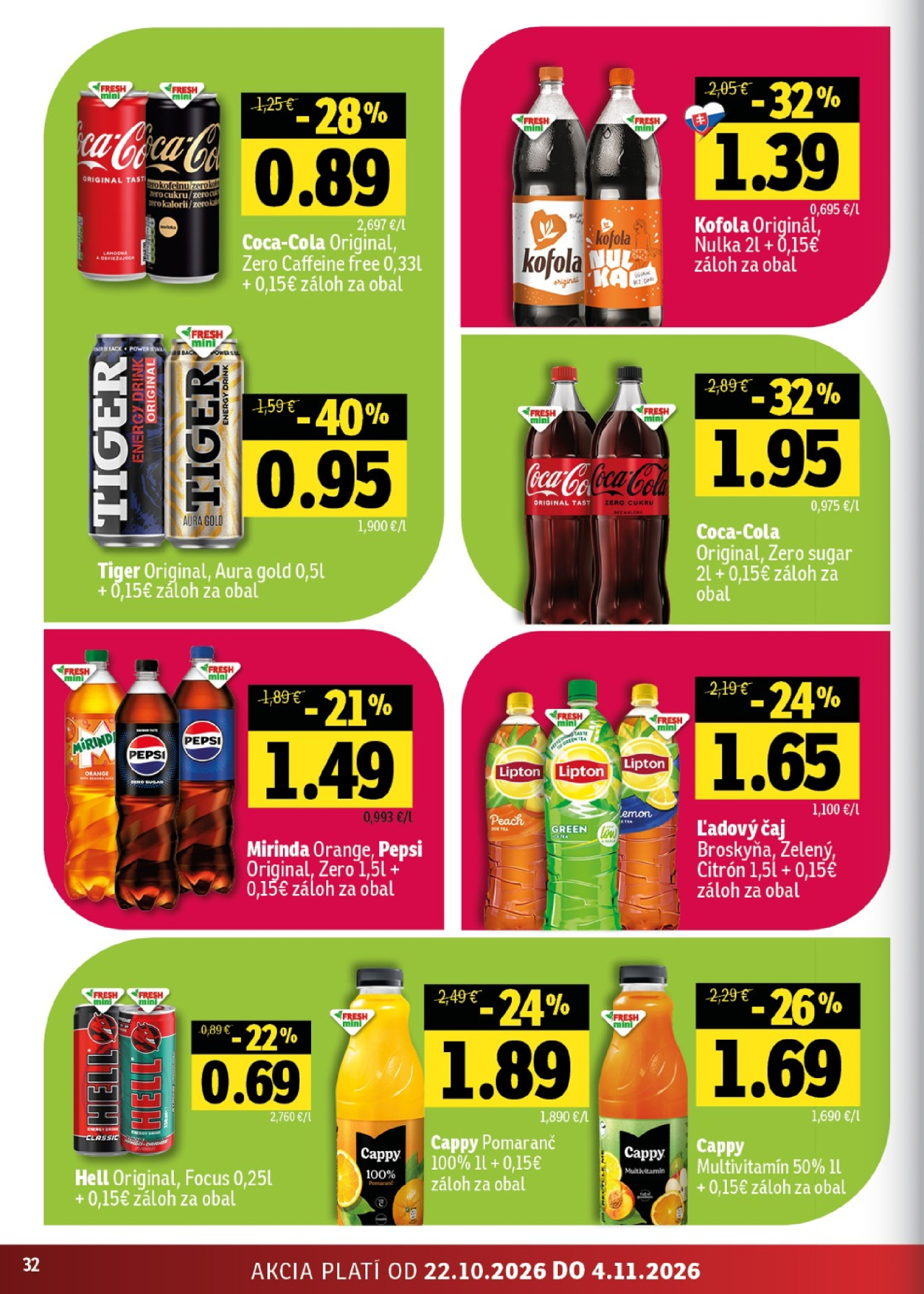 Fresh leták - Stredné a západné Slovensko