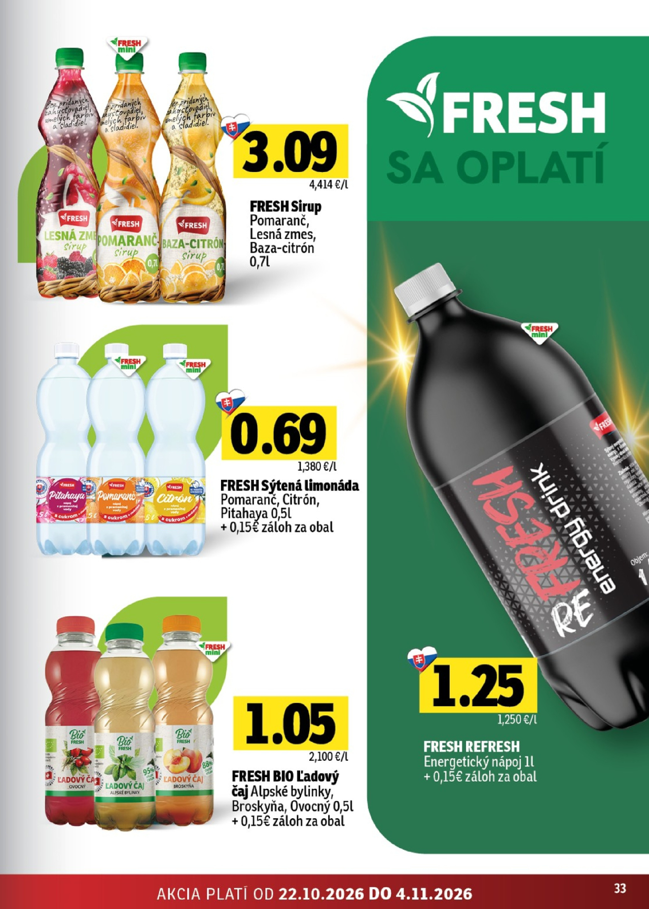 Fresh leták - Stredné a západné Slovensko