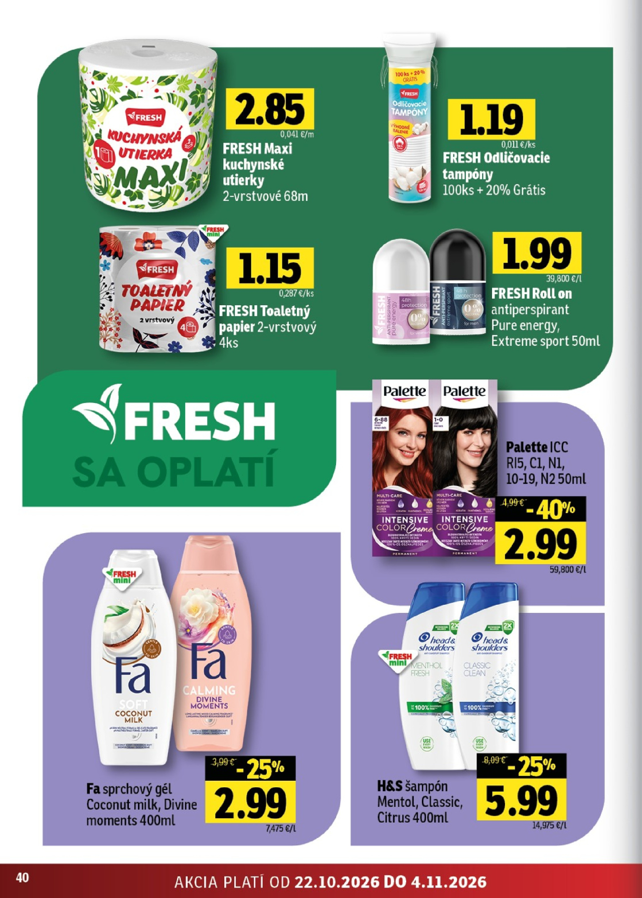 Fresh leták - Stredné a západné Slovensko