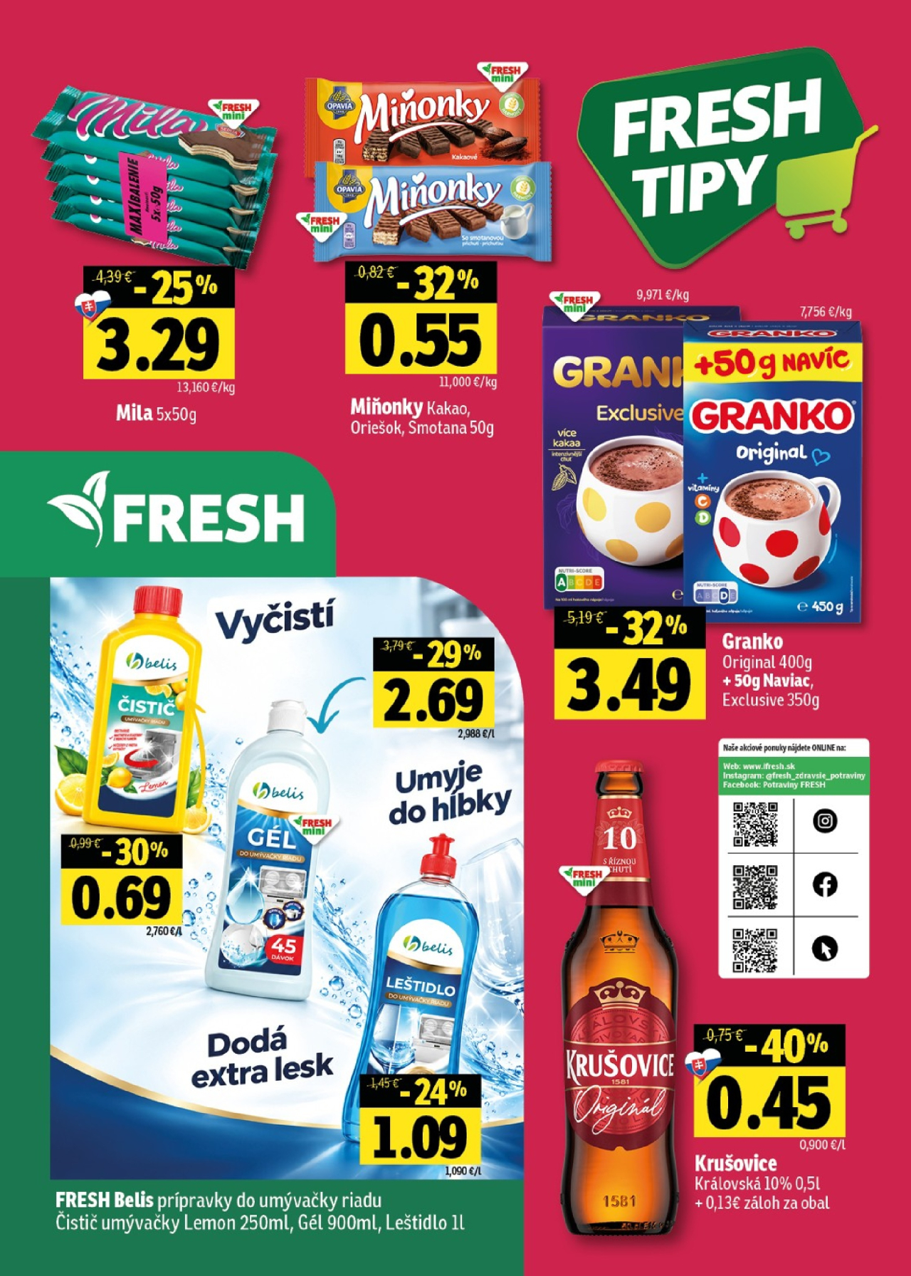 Fresh leták - Stredné a západné Slovensko