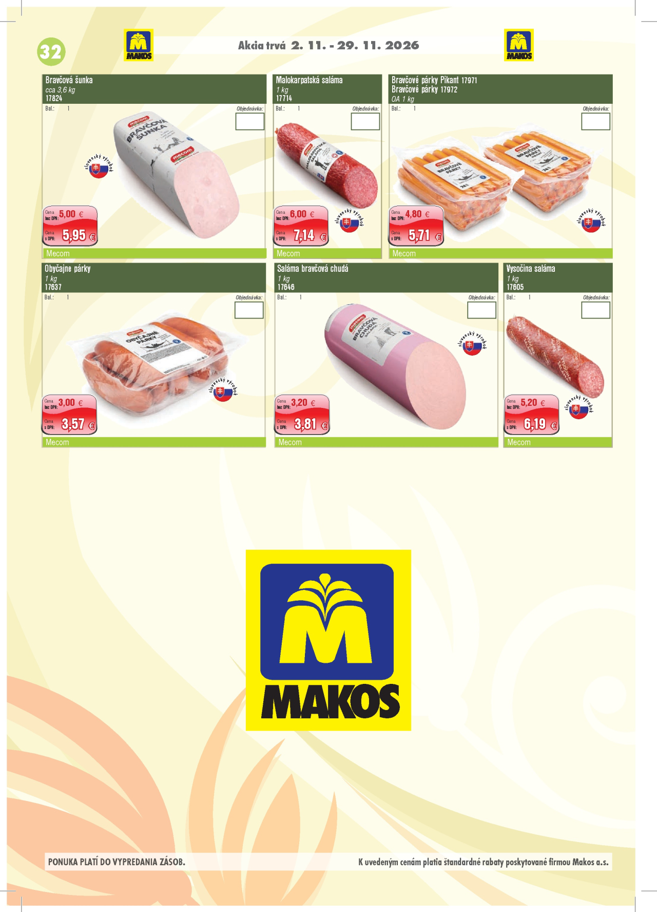 MAKOS leták - Veľkoobchod s potravinami